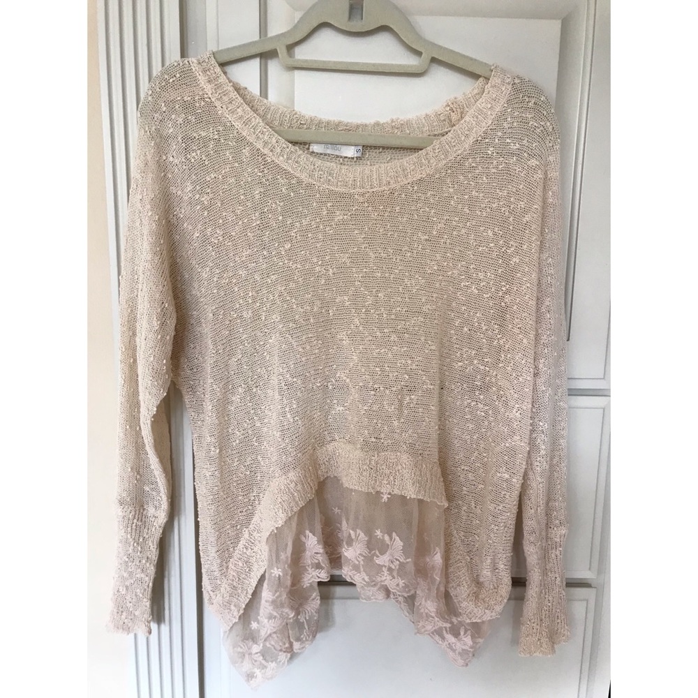 LF Millau Knit Lace Pullover Sweater